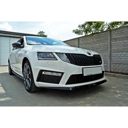 Накладка сплиттер на передний бампер на Skoda Octavia III RS рестайл